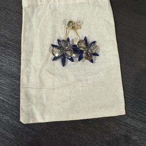 Kate Spade Blue and Clear Floral Earrings